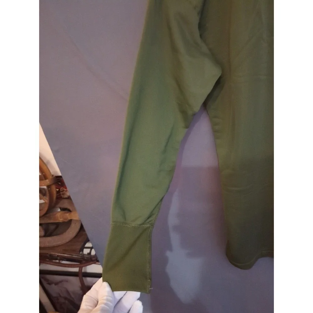 US Military Sleep Shirt Mens Extra Small Dark Olive Tricot Knit‎ Heat Retentive